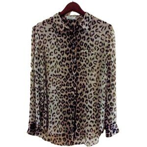 VGC Equipment Silk Leopard Print Blouse